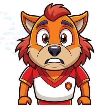 Confused cartoon fox mascot in sports uniform vector