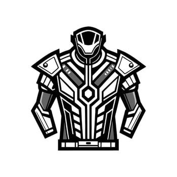 Chic SciFi Cyberpunk Tee Outline Design vector