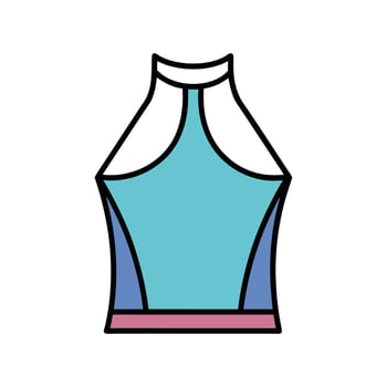Creative Outline Design of Sleeveless Halter Blouse vector