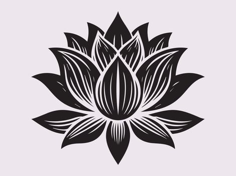 Black Lotus Silhouette for Inspirational and Aesthetic Artwork vector