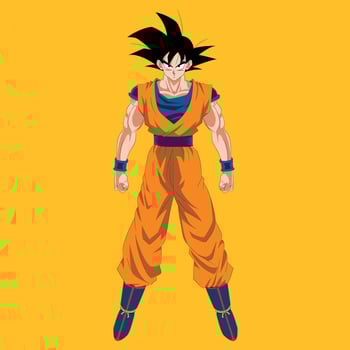 Son Goku, Dragon Ball character, 2D illustration, editable colors vector