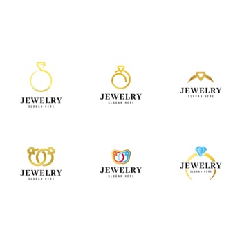 Jewelry logo design set illustration vector