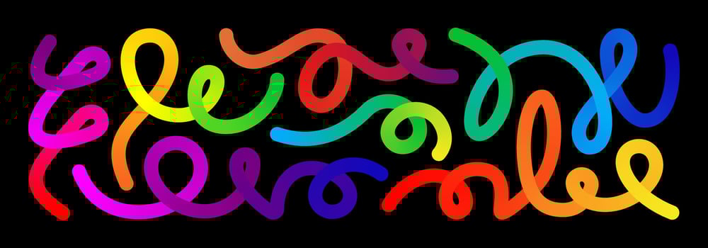 Line gradient shapes, abstract color object kid pattern. 3d confetti graphic element. Curve happy birthday fluid wave design. liquid swirl path, dynamic spiral squiggle. Fun child trendy ribbon vector