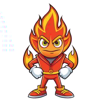 Fiery Cartoon Character vector