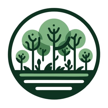 Tropical Rainforest Eco Logo. Nature Conservation Symbol vector
