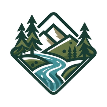 Minimalist Mountain Logo . Nature and Adventure Symbol vector
