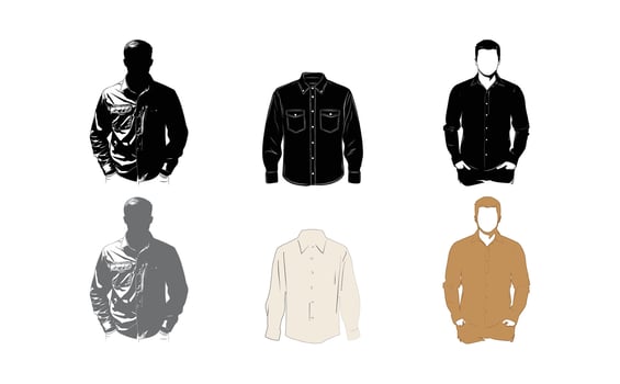 A set of different men's shirts vector