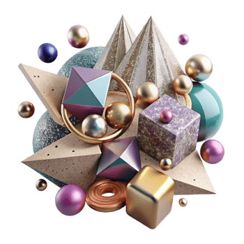 extraordinary classic Abstract Geometric Shapes in Disarray Cutout detailed png