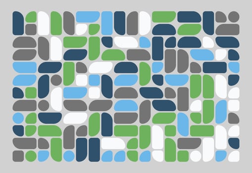 A pattern of blue, green and white squares vector