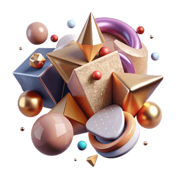stunning artistic Abstract Shapes Representing Parallel Dimensions Isolated detailed png