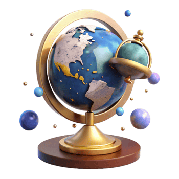 wonderful modern Antique Globe with Stand Isolated Element premium png