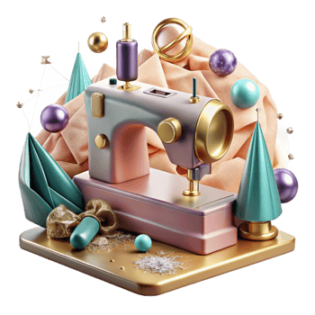 beautiful creative Antique Sewing Machine with Foot Pedal Transparent Background authentic png