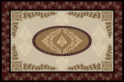 Persian Carpet or Iranian Carpet Traditional Design Oriental Damask Floral Embroidery Design for Carpets, Throws, Wallpaper, Wrapping, Fabric, Clothing and Tribal Textures. vector