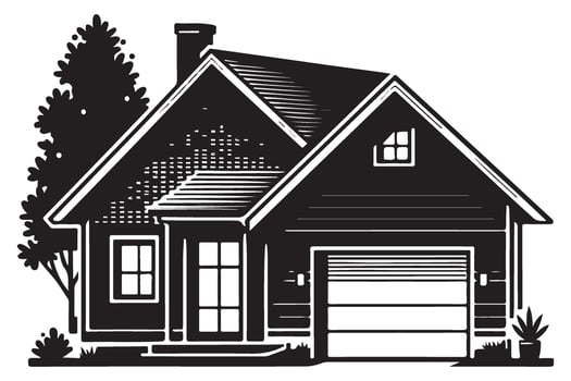 Cozy Home Silhouette Illustration Design Graphic Element vector