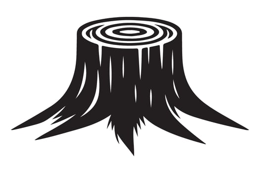 Tree Stump Silhouette Nature's Wood Reminder Forest Scenery Image vector