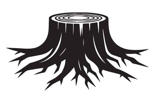 Tree Stump Silhouette A Nature Inspired Design Element Graphics vector