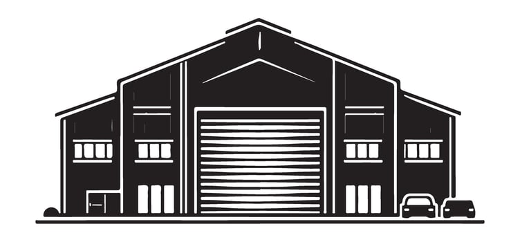 Modern silhouette warehouse storage image perfect for industrial style vector