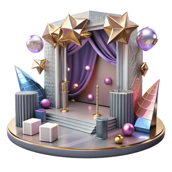 magnificent classic Backstage Area Transparent Background with Dim Lighting detailed png