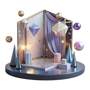 magnificent modern Backstage Area Transparent Background with Dim Lighting high resolution png