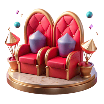 stunning artistic Balcony Seats Isolated with Red Upholstery original png
