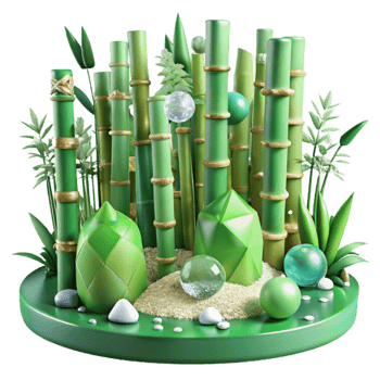 dramatic rustic Bamboo Grove Green Stalks Serene Scene Cutout genuine png