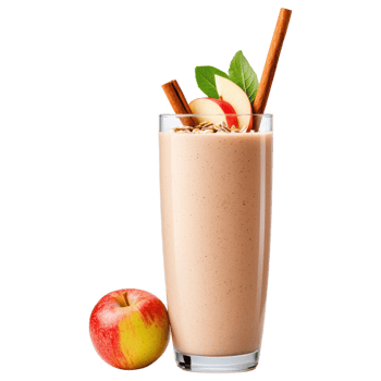 Free Isolated on Transparent Background, delicious smoothie drink made with fresh apples and topped with cinnamon sticks creates refreshing treat png