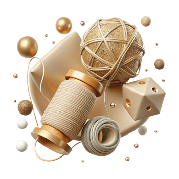 dramatic contemporary Beige Thread with Neutral Lighting Transparent Background genuine png