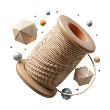 stunning classic Beige Thread with Smooth Finish Transparent Background exclusive png