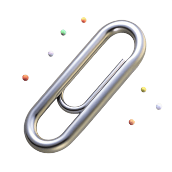 wonderful rustic Bent Paperclip Silver Color Isolated authentic png
