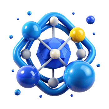 elegant abstract Blue Connected Dots Icon Isolated Element detailed png