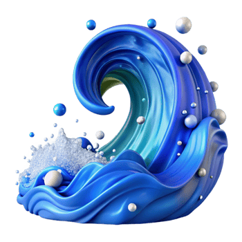 elegant modern Blue Ocean Wave Crashing Cutout with Transparent Background authentic png