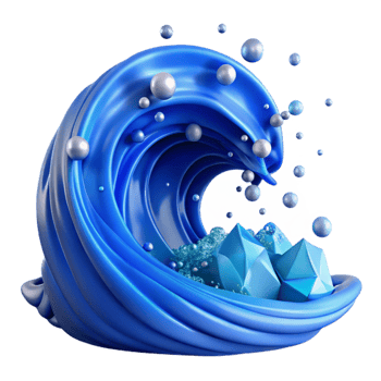 magnificent artistic Blue Ocean Wave Crashing Cutout with Transparent Background exclusive png