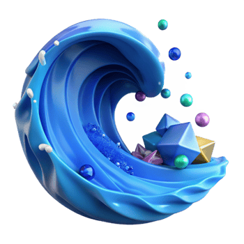 impressive artistic Blue Ocean Wave Cresting Isolated professional png