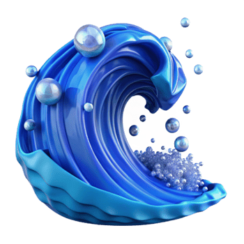 beautiful modern Blue Ocean Wave Cresting Isolated high resolution png