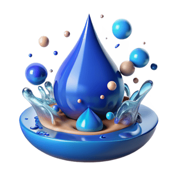 dramatic modern Blue Water Drop Splashing Ripple Effect Cutout authentic png