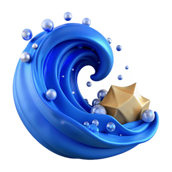 extraordinary modern Blue Wave with Foaming Crest Isolated high resolution png