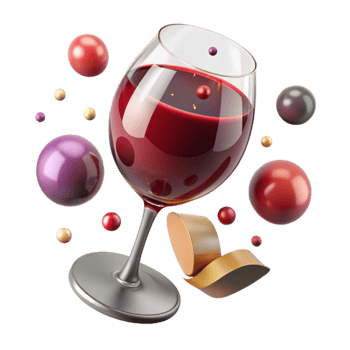 wonderful artistic Burgundy Red Wine Glass with Elegant Stem Cutout premium png