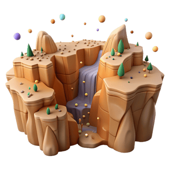 impressive creative Canyon Landscape Isolated with Steep Cliffs exclusive png