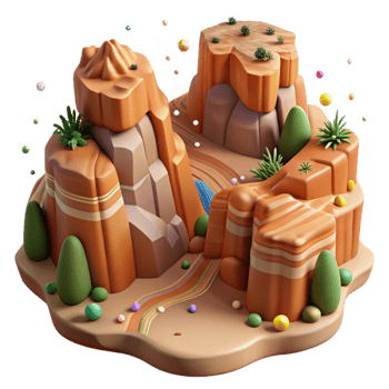 elegant classic Canyon Landscape Isolated with Steep Cliffs original png