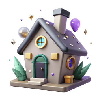 extraordinary rustic Cartoon House Cutout with Chimney and Windows professional png