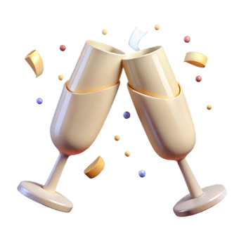 stunning modern Champagne Glasses Toasting Transparent Element original png