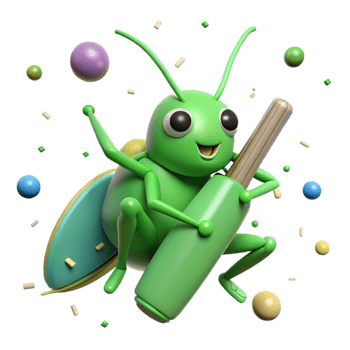vibrant contemporary Chirping Cricket Green Body Transparent Background high quality png