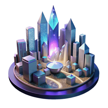 stunning modern Cityscape Panorama at Night Transparent Background premium png
