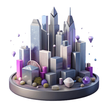 wonderful vintage Cityscape Silhouette Isolated Element with Tall Buildings png