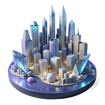 wonderful creative Cityscape Panorama at Night Transparent Background detailed png