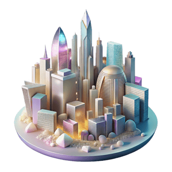 impressive creative City Skyline at Dawn Transparent exclusive png