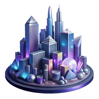 magnificent rustic City Skyline at Night with Bright Lights Transparent authentic png