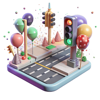 serene creative City Street with Crosswalk and Traffic Lights Transparent exclusive png