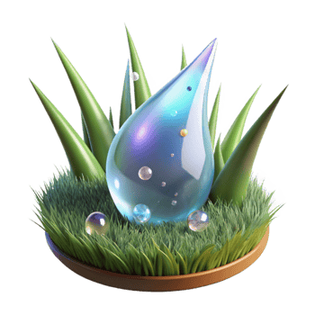 dramatic classic Close Up of Dew Drop on Grass Blade Isolated authentic png