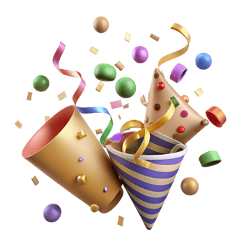dramatic minimalist Confetti Streamers Falling Down Isolated premium png